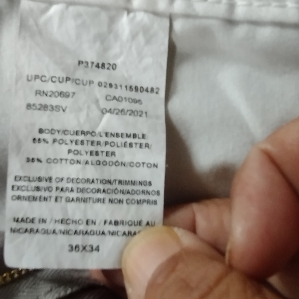 White Polyester-Cotton Blend Pants